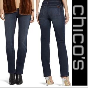 Chico’s So Lifting From So Slimming Collection Dark Rinse Slim Leg Jeans 00Short